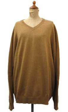 画像1: "St.JOHNS BAY" Light Weight V-Neck Cotton Knit　BROWN　size L (表記 L) (1)