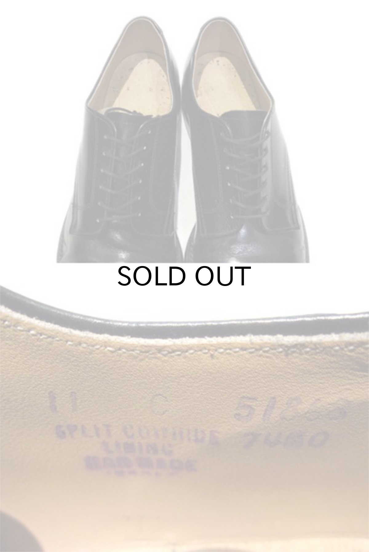 画像4: 1960's Plain Toe Leather Shoes BLACK size 11C (約 28cm) (4)