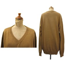 画像2: "St.JOHNS BAY" Light Weight V-Neck Cotton Knit　BROWN　size L (表記 L) (2)