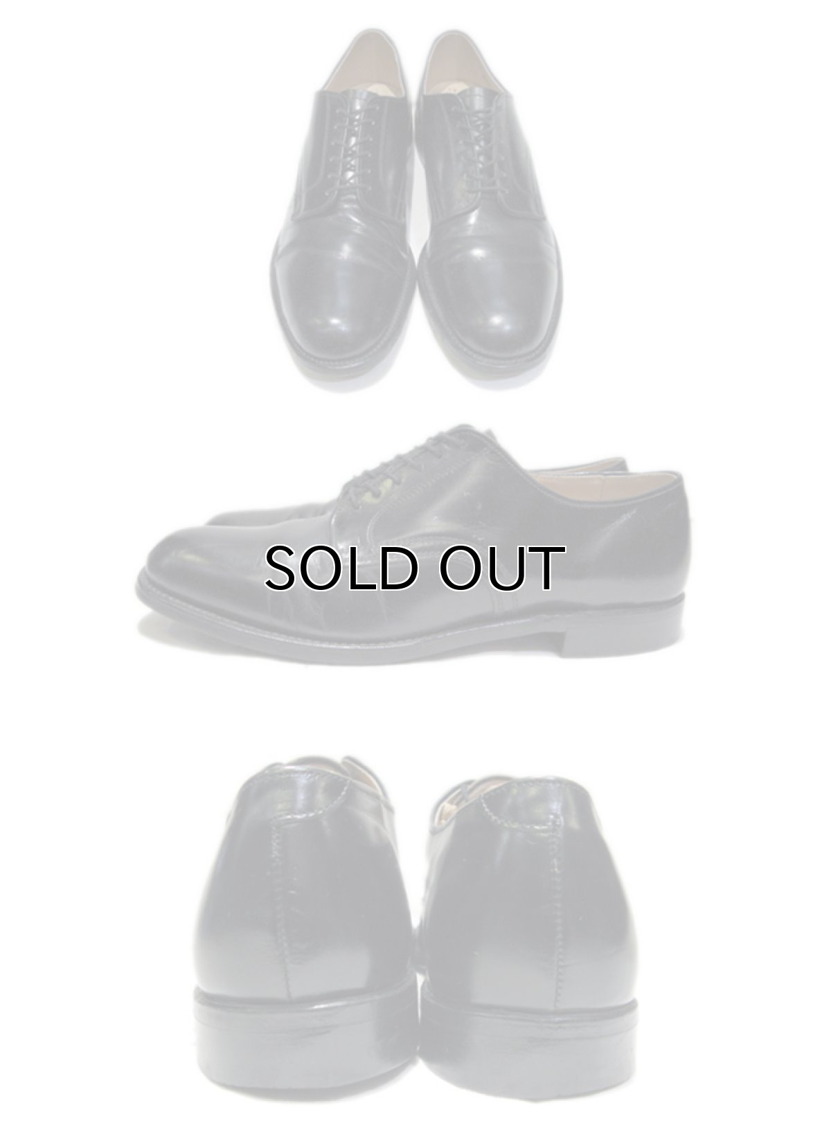 画像2: 1960's Plain Toe Leather Shoes BLACK size 11C (約 28cm) (2)