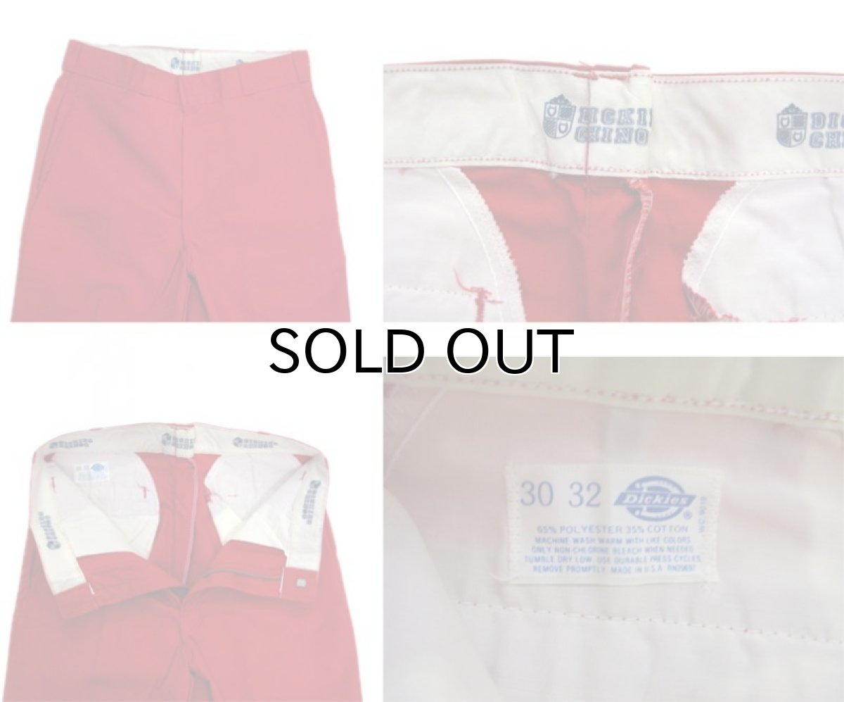 画像3: 1980's "Dickies" Chinos Trousers Dead Stock -made in U.S.A-　RED　size 30 / 31 / 32 (3)