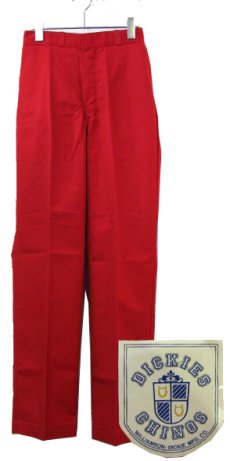 画像1: 1980's "Dickies" Chinos Trousers Dead Stock -made in U.S.A-　RED　size 30 / 31 / 32 (1)