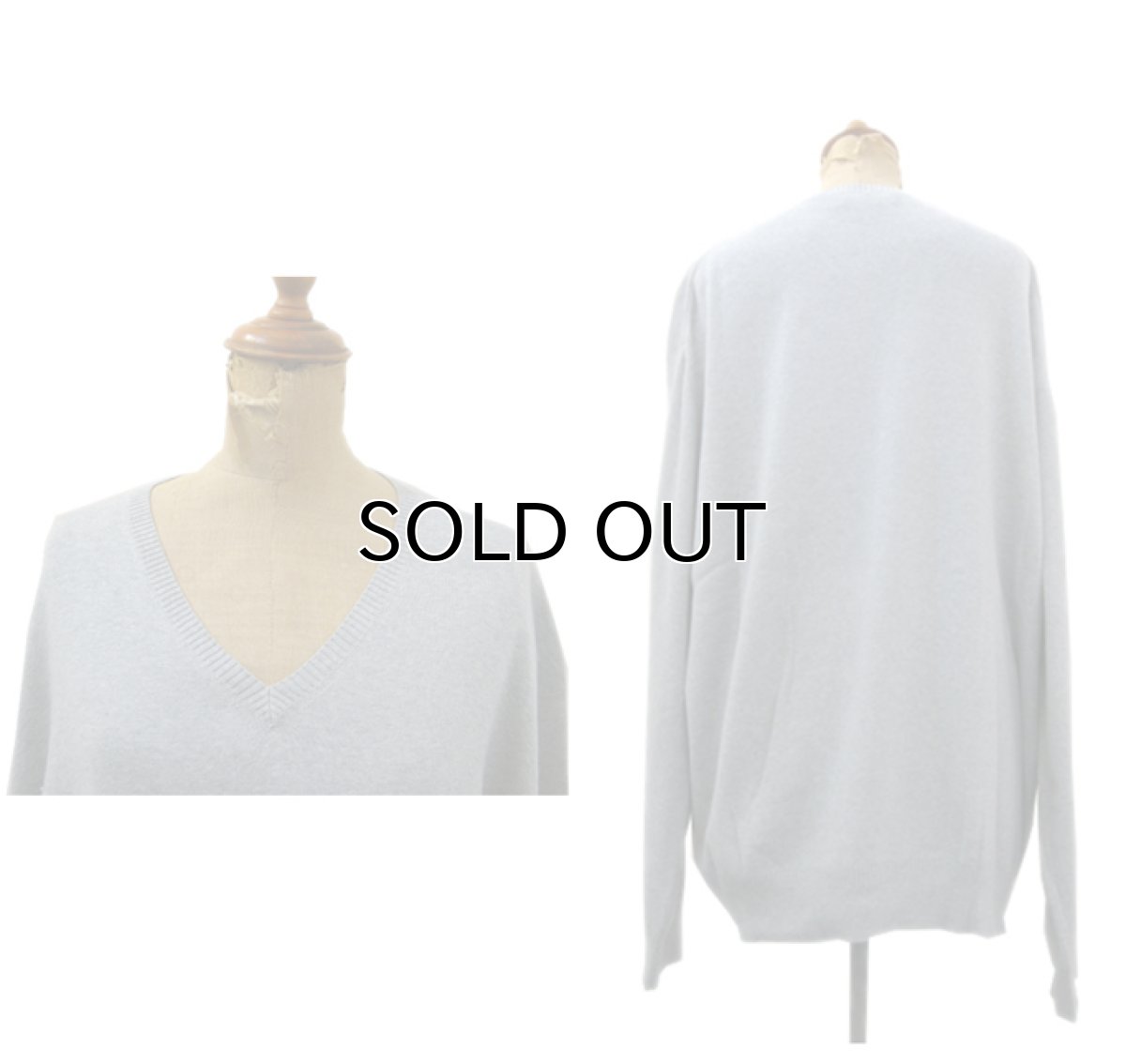 画像2: "Calvin Klein" Light Weight V-Crew Cotton Knit　GREY　size XL (表記 XXL) (2)