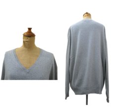 画像2: "Calvin Klein" Light Weight V-Crew Cotton Knit　GREY　size XL (表記 XXL) (2)