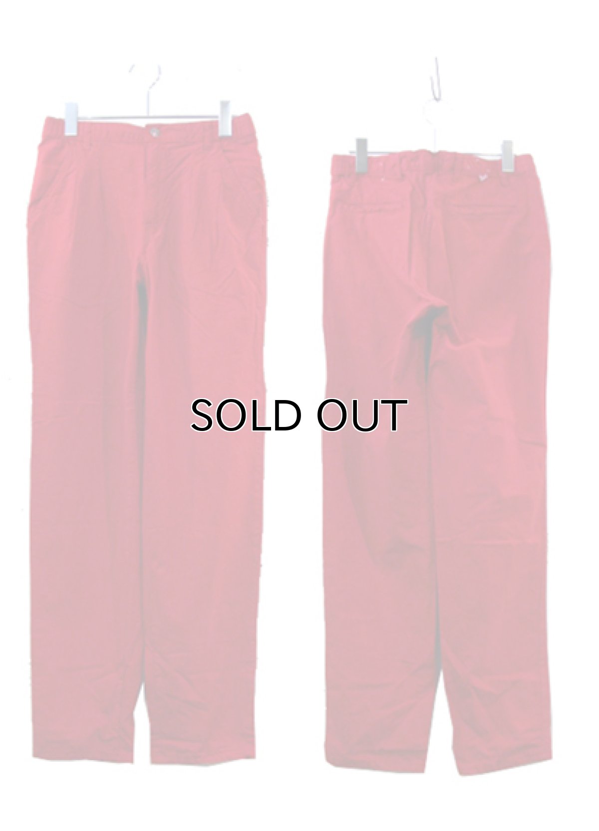 画像2: 1990's Levi Strauss & Co. Two-Tuck Cotton Easy Pants Dead Stock one-washed RED size w 32 inch (表記 32 x 32) (2)