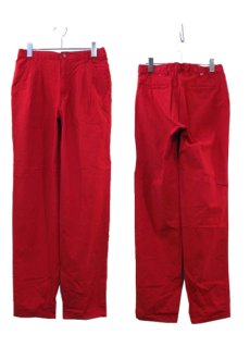 画像2: 1990's Levi Strauss & Co. Two-Tuck Cotton Easy Pants Dead Stock one-washed　RED　size w 32 inch (表記 32 x 32) (2)