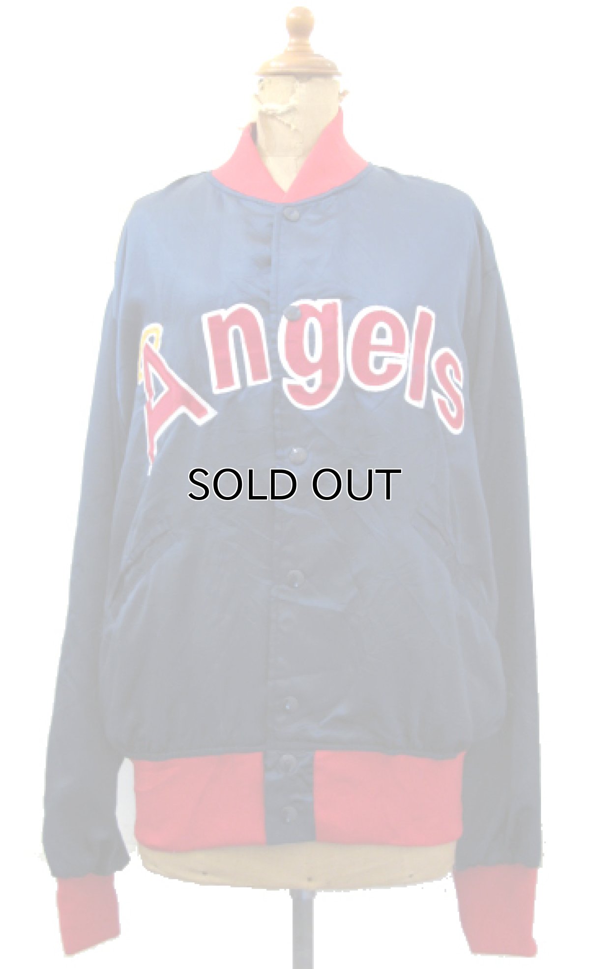 画像1: 1980-90's "Felco" Nylon Stadium Jacket "Angels" -made in U.S.A-　Navy / Red　size M (表記 M) (1)