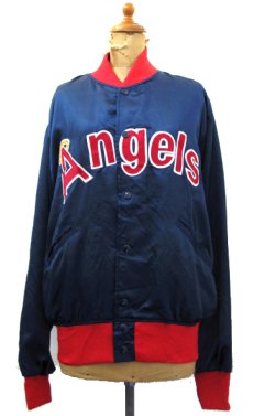 画像1: 1980-90's "Felco" Nylon Stadium Jacket "Angels" -made in U.S.A-　Navy / Red　size M (表記 M) (1)