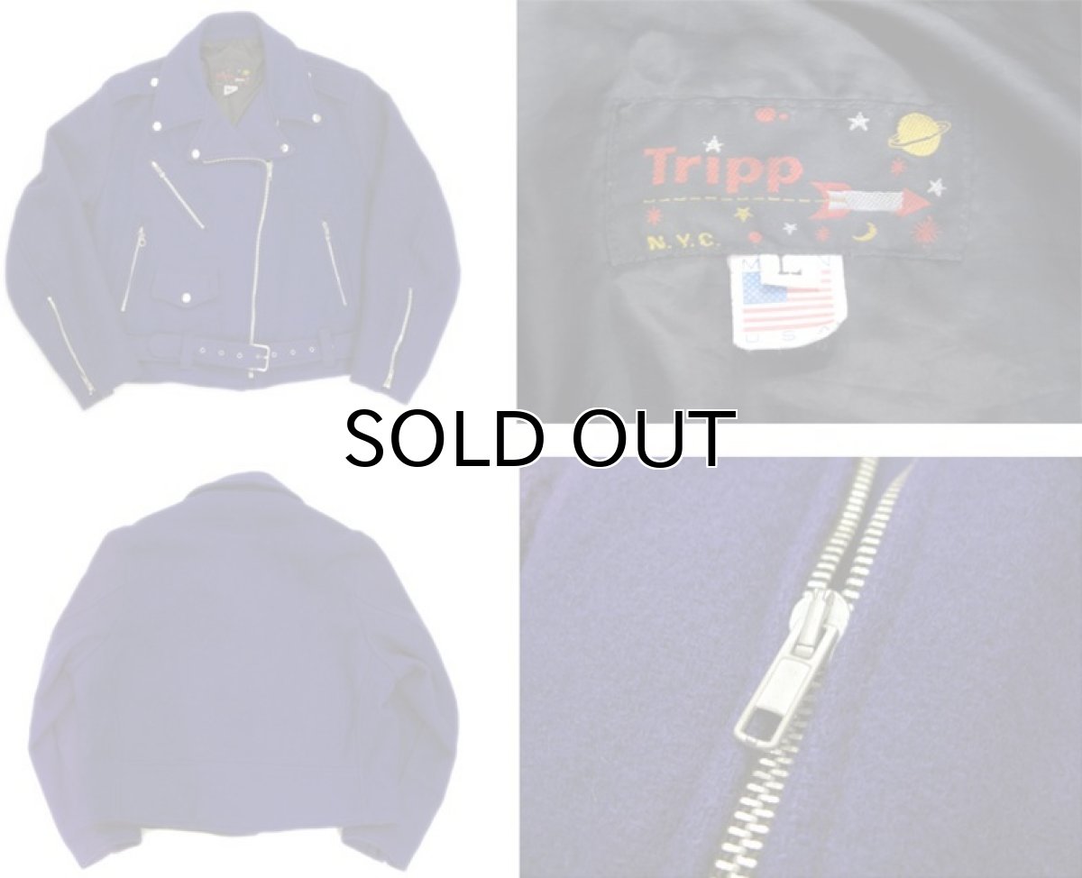 画像3: 1990's "Tripp" Melton Wool Riders Jacket -made in U.S.A-　PURPLE　size M (表記 L) (3)