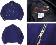 画像3: 1990's "Tripp" Melton Wool Riders Jacket -made in U.S.A-　PURPLE　size M (表記 L) (3)