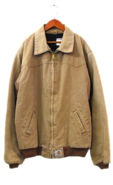 画像1: "Carhartt" Brown Duck Zip Up Jacket　Brown　size M - L (表記 XL Regular ) (1)