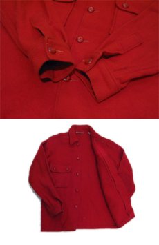 画像4: 1970's "BSA -Boy Scouts of America-" CPO L/S Wool Shirts　RED　size S (表記 不明) (4)
