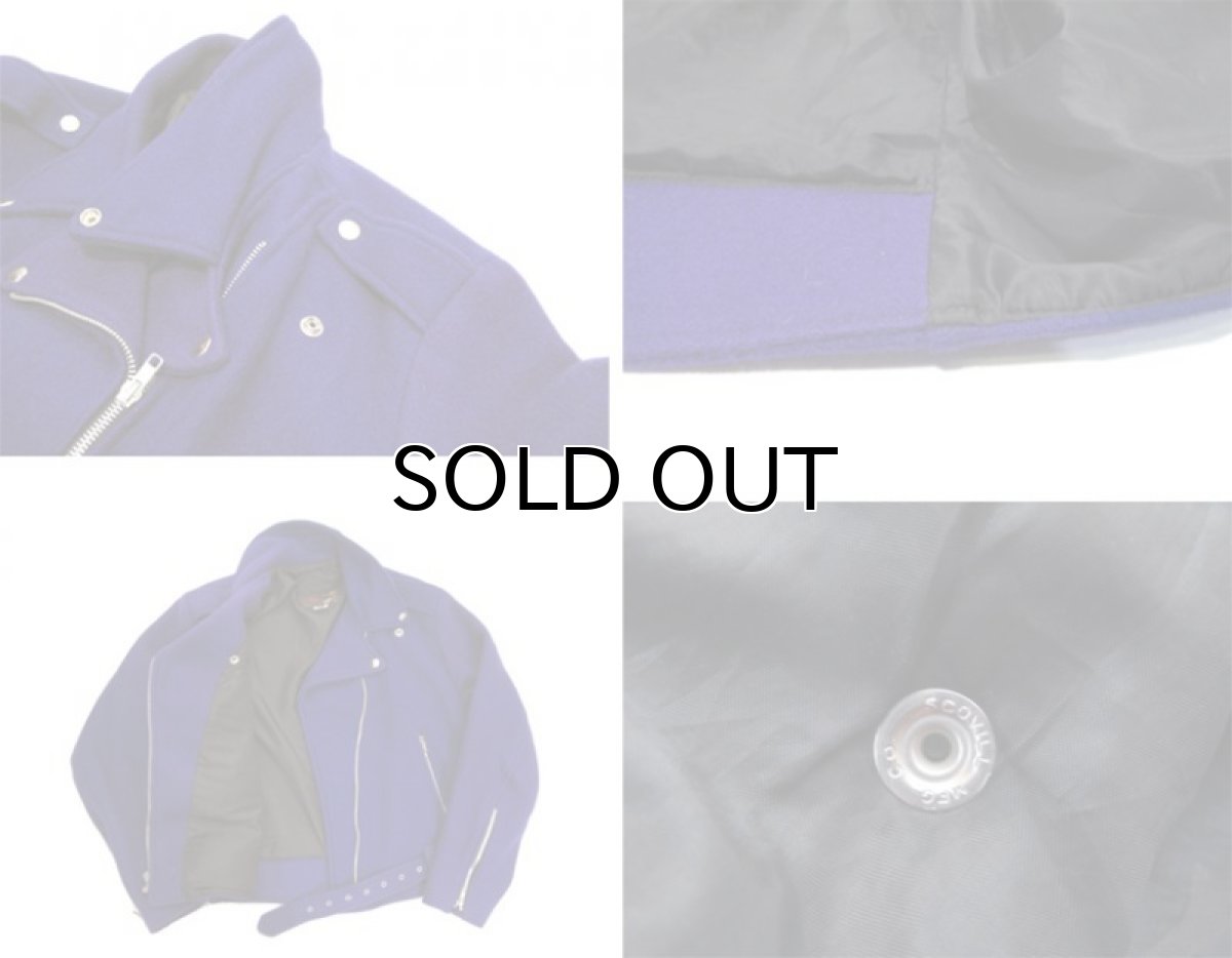 画像5: 1990's "Tripp" Melton Wool Riders Jacket -made in U.S.A-　PURPLE　size M (表記 L) (5)