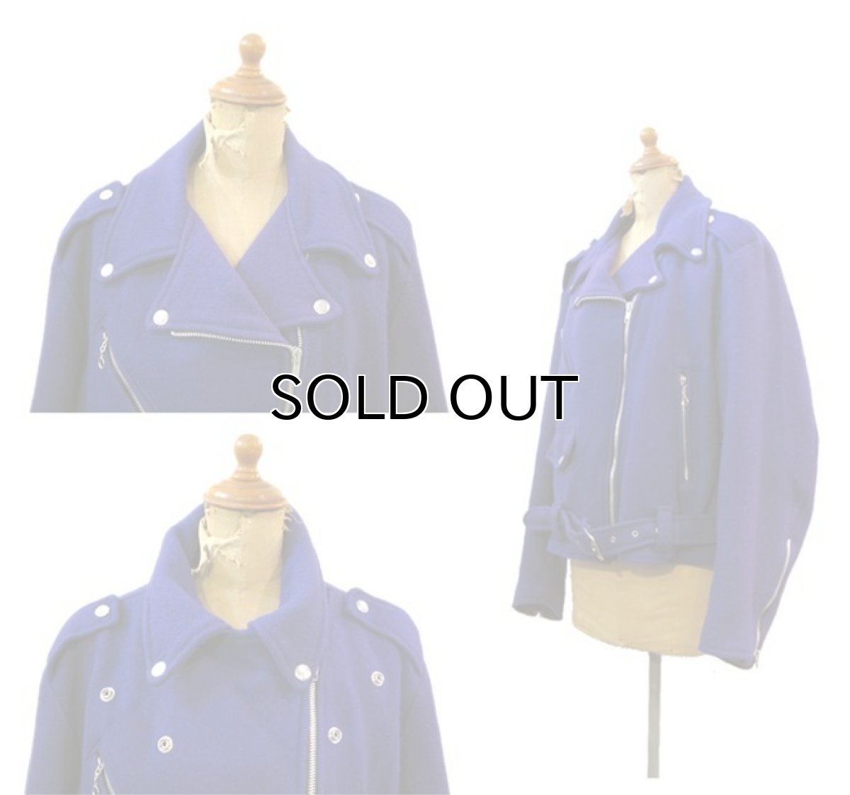 画像2: 1990's "Tripp" Melton Wool Riders Jacket -made in U.S.A-　PURPLE　size M (表記 L) (2)