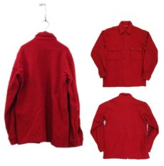 画像2: 1970's "BSA -Boy Scouts of America-" CPO L/S Wool Shirts　RED　size S (表記 不明) (2)