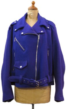 画像1: 1990's "Tripp" Melton Wool Riders Jacket -made in U.S.A-　PURPLE　size M (表記 L) (1)