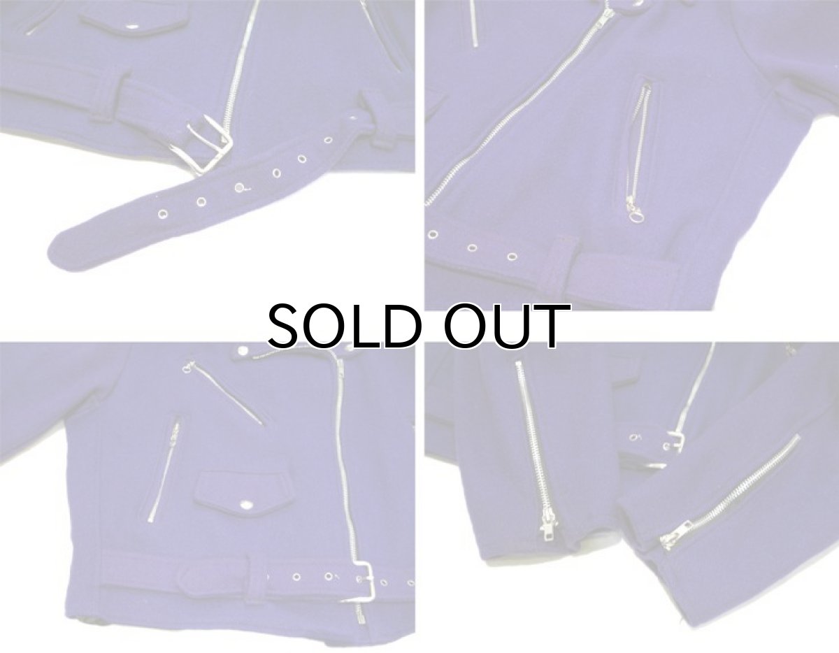画像4: 1990's "Tripp" Melton Wool Riders Jacket -made in U.S.A-　PURPLE　size M (表記 L) (4)