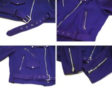 画像4: 1990's "Tripp" Melton Wool Riders Jacket -made in U.S.A-　PURPLE　size M (表記 L) (4)