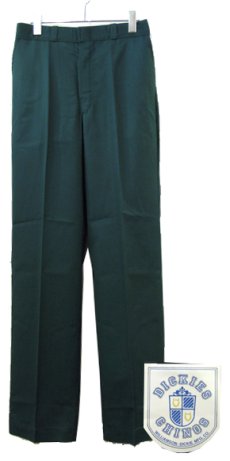画像1: 1980's "Dickies" Chinos Trousers Dead Stock -made in U.S.A-　GREEN　size 30 / 31 (1)