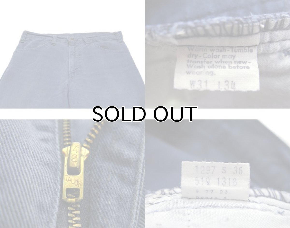 画像4: 1970's Levi Strauss & Co. Lot : 519 Cotton Twill Straight Trousers Fade Navy size w 31.5 inch (表記 w31 x L34) (4)