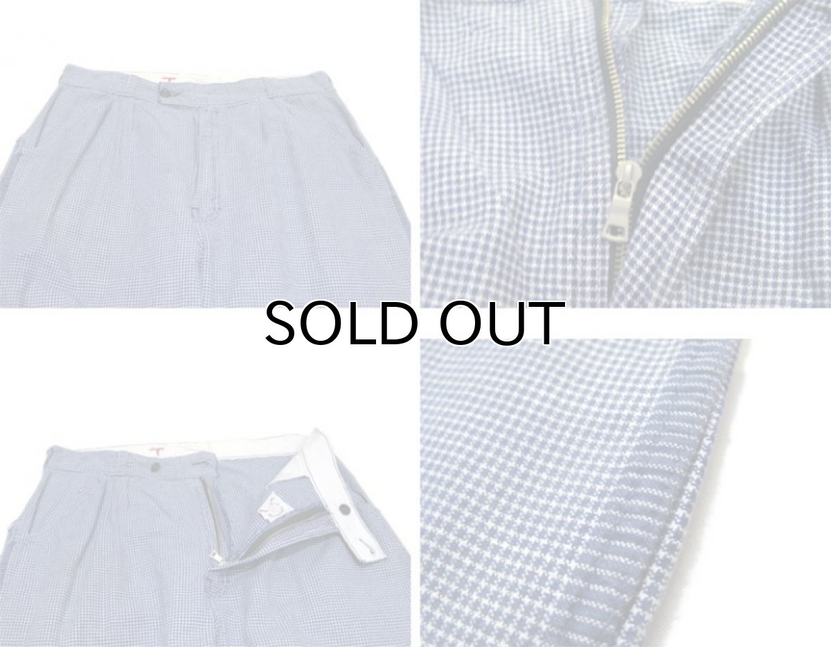 画像3: 1970's French Houds Tooth Check Cotton Cook Trousers Navy / White size w 32.5 inch (表記 不明) (3)