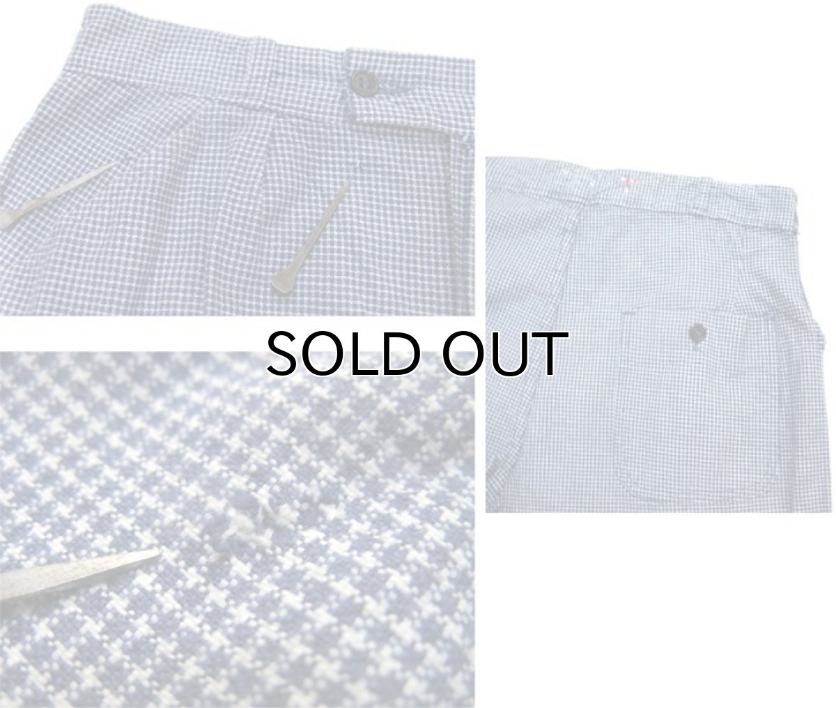 画像5: 1970's French Houds Tooth Check Cotton Cook Trousers Navy / White size w 32.5 inch (表記 不明) (5)