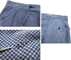 画像5: 1970's French Houds Tooth Check Cotton Cook Trousers　Navy / White　size w 32.5 inch (表記 不明) (5)