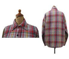画像2: 1980's "FIVE BROTHER" Heavy Flannel Check Shirts -made in U.S.A-　RED　size M (表記 M 15 - 15 1/2) (2)