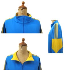 画像2: 1980's "adidas" Jersey Jog Top's made in West Germany　Sax Blue / Yellow　size L  (表記 52) (2)