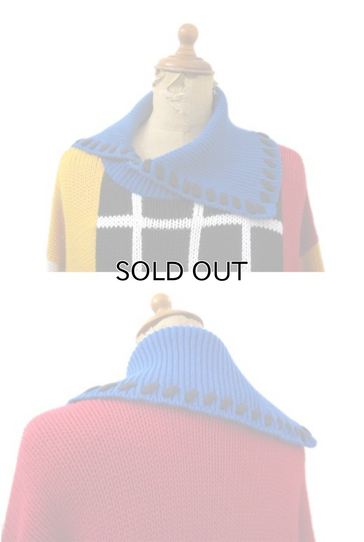 画像3: 1990's "I.B Diffusion" Design Cotton Knit　Multi Color　si ze L - XL (表記 M) (3)