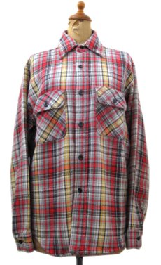 画像1: 1980's "FIVE BROTHER" Heavy Flannel Check Shirts -made in U.S.A-　RED　size M (表記 M 15 - 15 1/2) (1)
