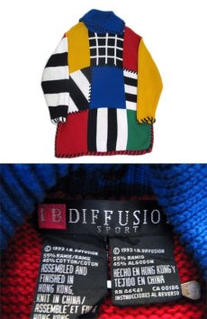 画像4: 1990's "I.B Diffusion" Design Cotton Knit　Multi Color　si ze L - XL (表記 M) (4)