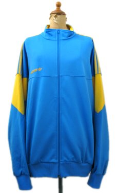 画像1: 1980's "adidas" Jersey Jog Top's made in West Germany　Sax Blue / Yellow　size L  (表記 52) (1)