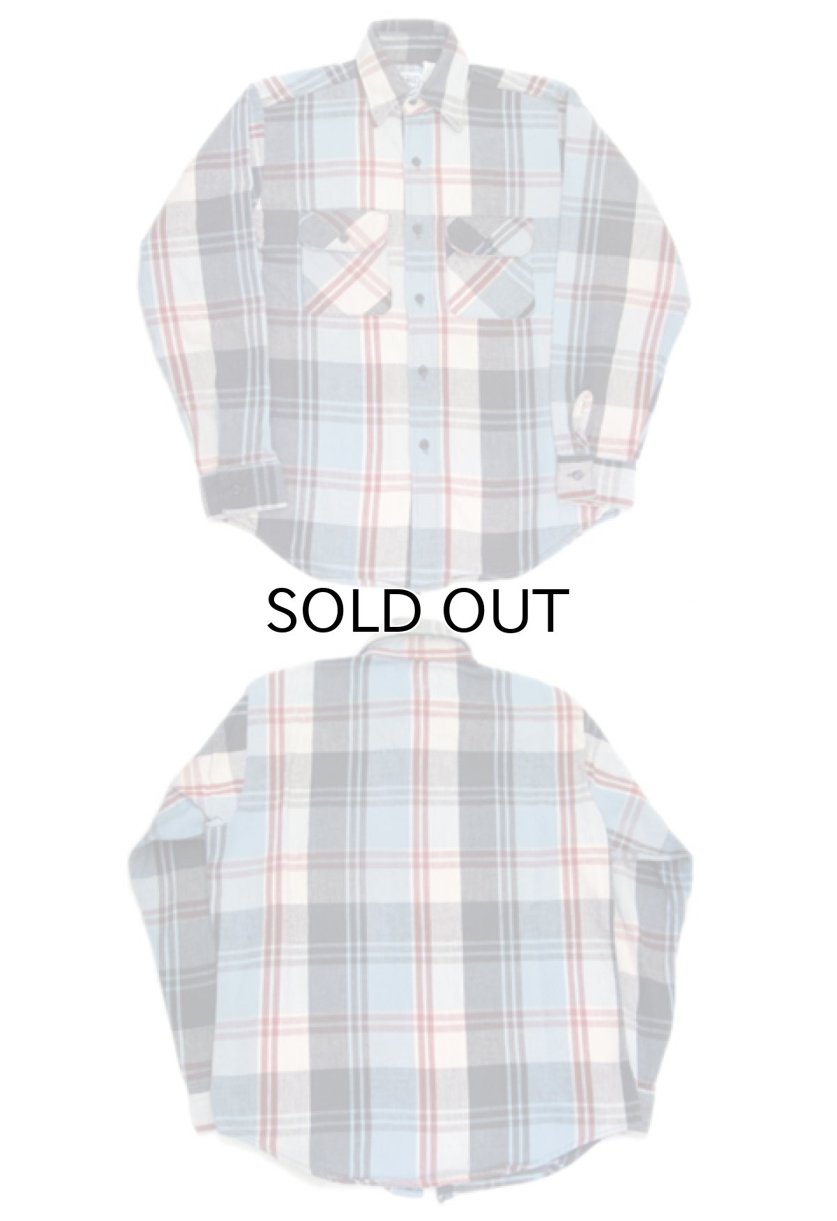 画像3: 1980's "BIG MIKE" Heavy Flannel Check Shirts -made in U.S.A- Sax Blue size M (表記 M 15-15 1/2) (3)