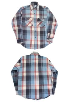 画像3: 1980's "BIG MIKE" Heavy Flannel Check Shirts -made in U.S.A-　Sax Blue　size M (表記 M 15-15 1/2) (3)
