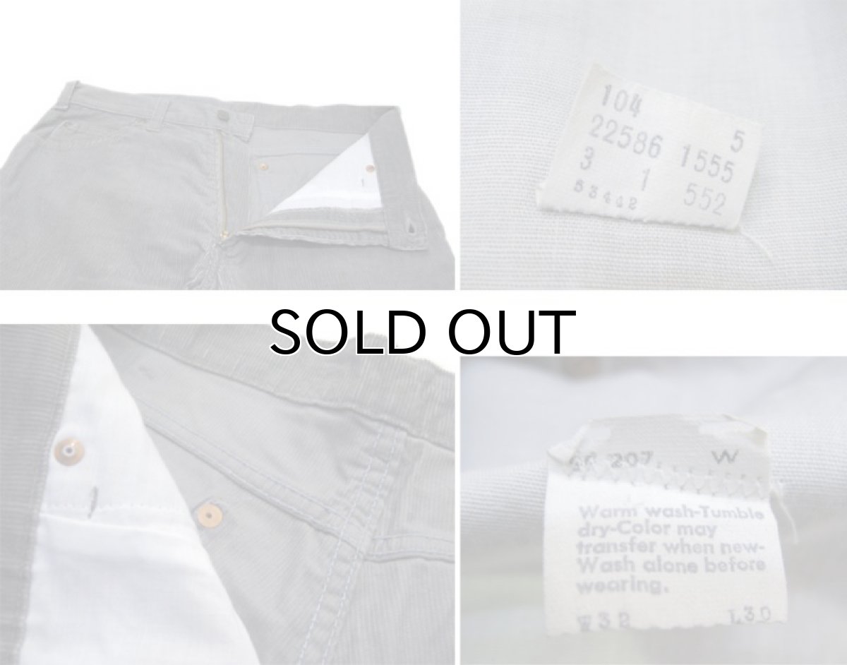 画像5: 1980's Levi Strauss & Co. "Movin On" Boots Cut Corduroy Pants Grey size w 32 inch (表記 w32 x L30) (5)