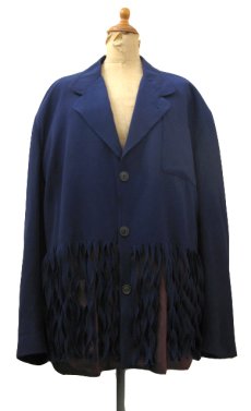 画像1: "Jean Paul GAULTIER" Design Tailored Jacket -made in ITALY-　NAVY　size L (表記 50) (1)