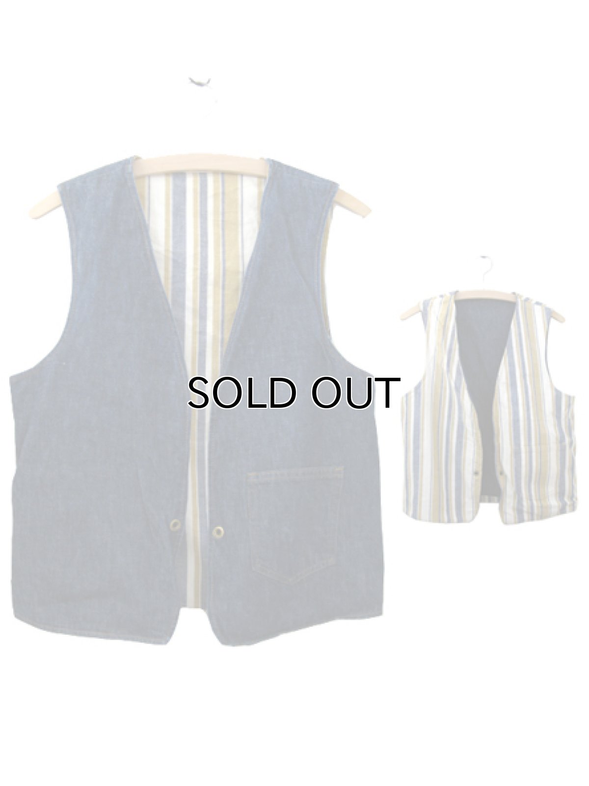 画像1: 1970's "Levi's" Reversible Vest　Denim / Multi Stripe　size S  (表記 無し) (1)