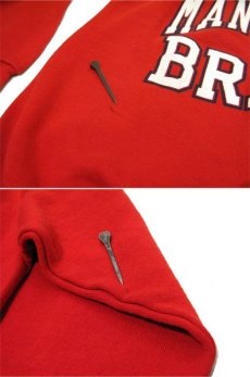 画像4: 1990's Hanes "MANALAPAN BRAVES" Sweat Shirts made in USA　RED　size S (表記 M 38-40) (4)