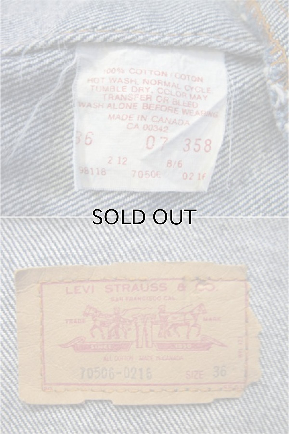 画像3: 1990's  Levi's 70506 Denim Jacket 4-Pockets　Blue Denim　size M  (表記 36) (3)