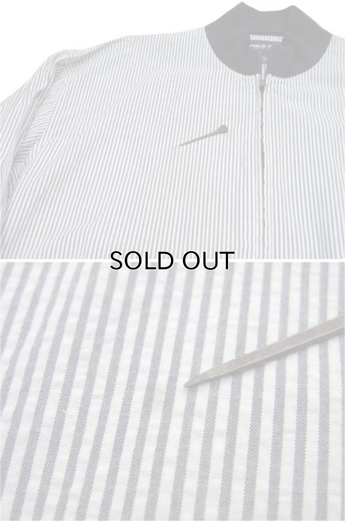 画像4: POLO GOLF "Ralph Lauren" Seersucker Zip Up Jacket　White / Grey Navy　size M - L (表記 M) (4)