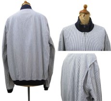 画像2: POLO GOLF "Ralph Lauren" Seersucker Zip Up Jacket　White / Grey Navy　size M - L (表記 M) (2)