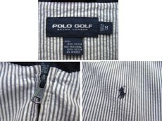 画像3: POLO GOLF "Ralph Lauren" Seersucker Zip Up Jacket　White / Grey Navy　size M - L (表記 M) (3)