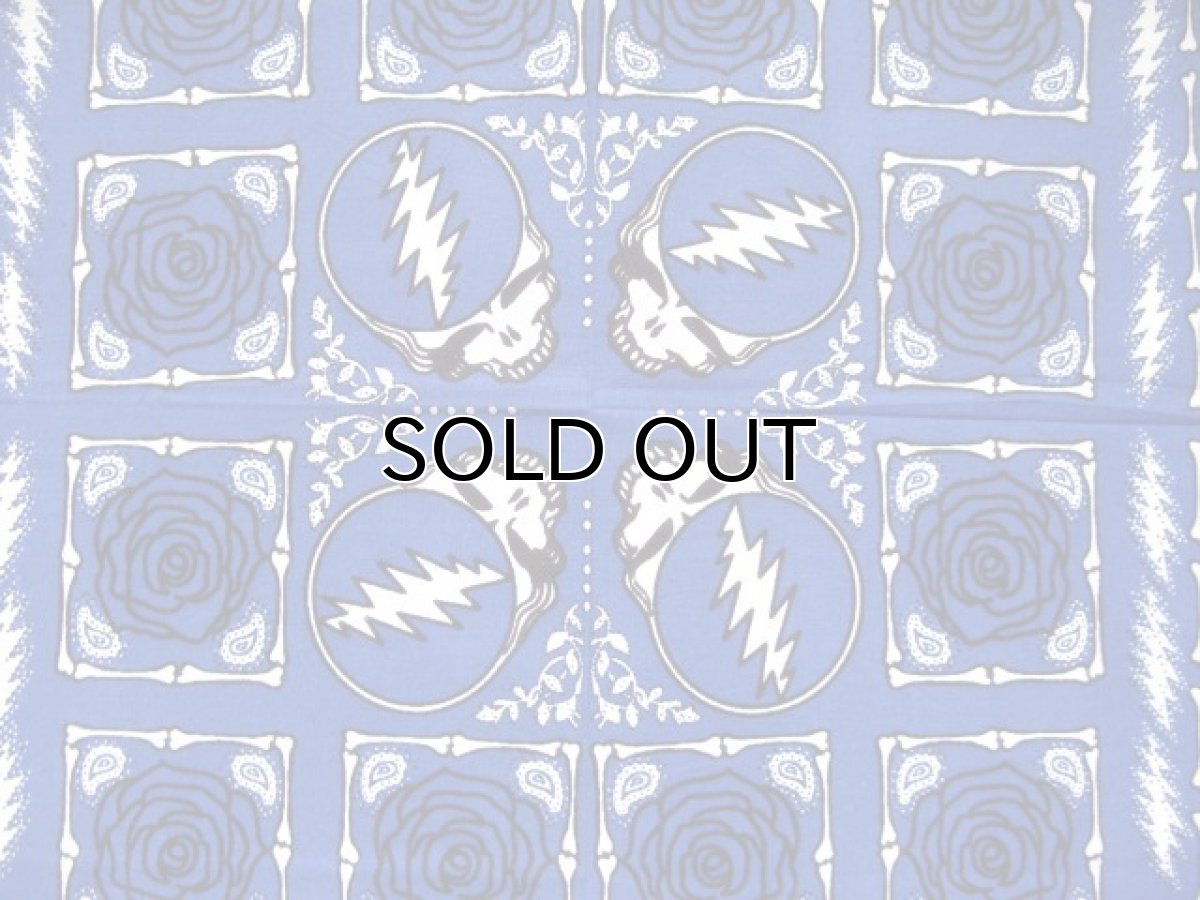 画像3: Grateful Dead Bandana "Rose"　Blue　55cm x 55cm (3)