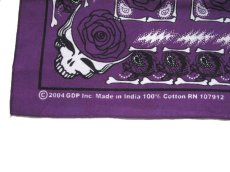 画像2: Grateful Dead Bandana "Rose"　Purple　55cm x 55cm (2)