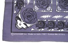 画像2: Grateful Dead Bandana "Rose"　Grey　55cm x 55cm (2)