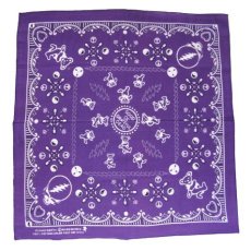 画像1: Grateful Dead Bandana "Bear"　Purple　55cm x 55cm (1)