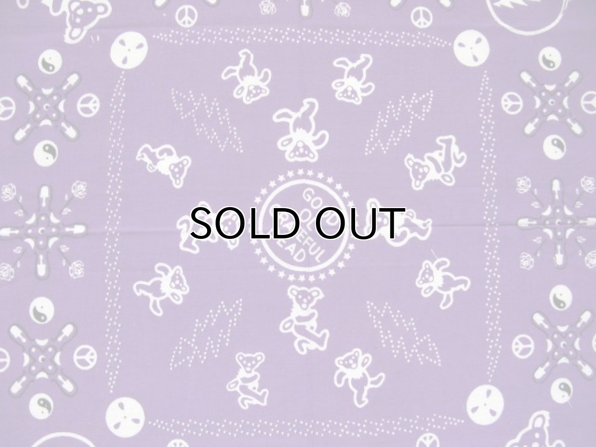 画像4: Grateful Dead Bandana "Bear"　Purple　55cm x 55cm (4)