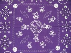 画像4: Grateful Dead Bandana "Bear"　Purple　55cm x 55cm (4)