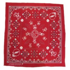 画像1: Grateful Dead Bandana "Bear"　Red　55cm x 55cm (1)